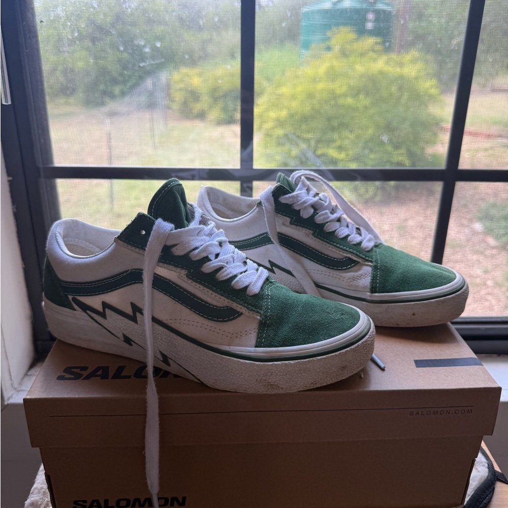 Vans Green and White Sneakers